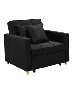 Suri 3-In-1 Convertible Lounge Chair in Black