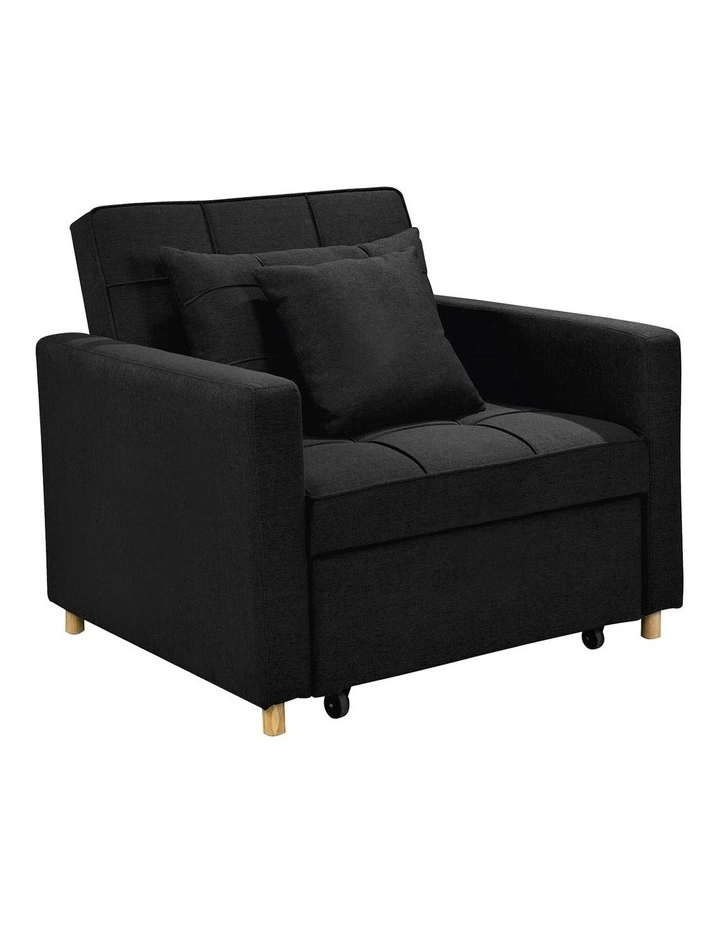Suri 3-In-1 Convertible Lounge Chair in Black image 1