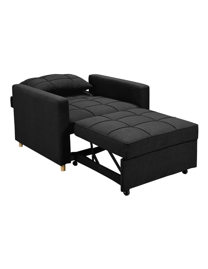 Suri 3-In-1 Convertible Lounge Chair in Black image 3
