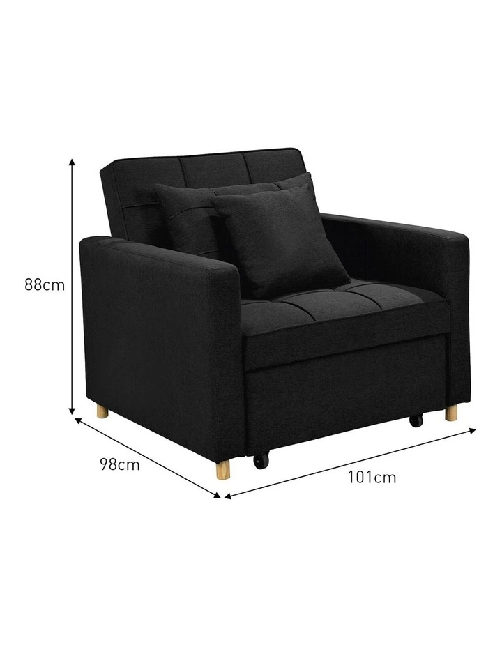 Suri 3-In-1 Convertible Lounge Chair in Black image 4