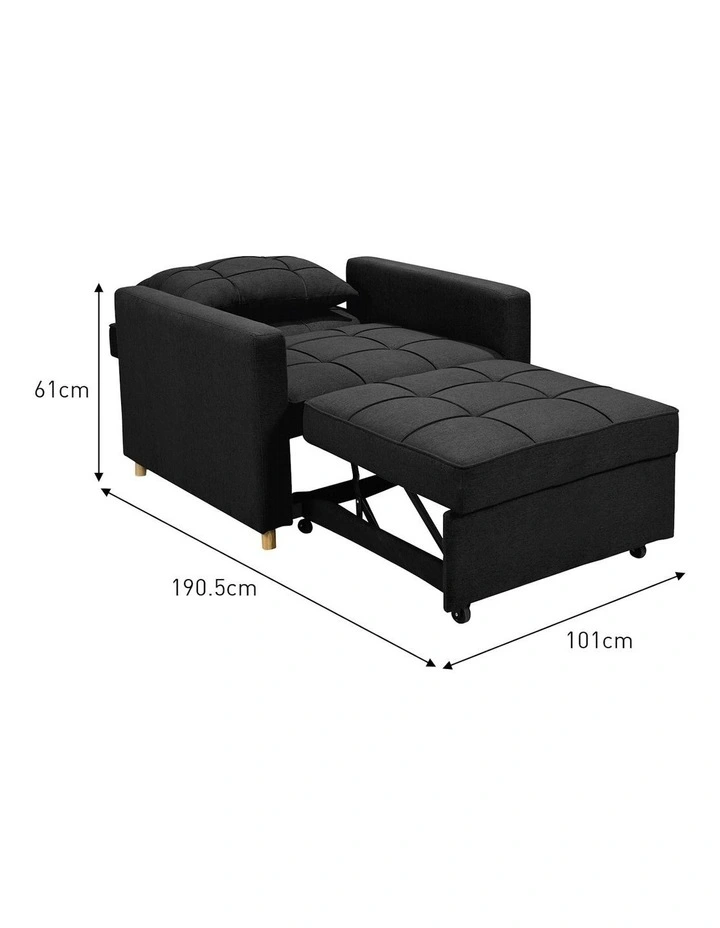 Suri 3-In-1 Convertible Lounge Chair in Black image 5