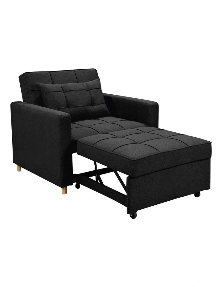 Suri 3-In-1 Convertible Lounge Chair in Black image 6