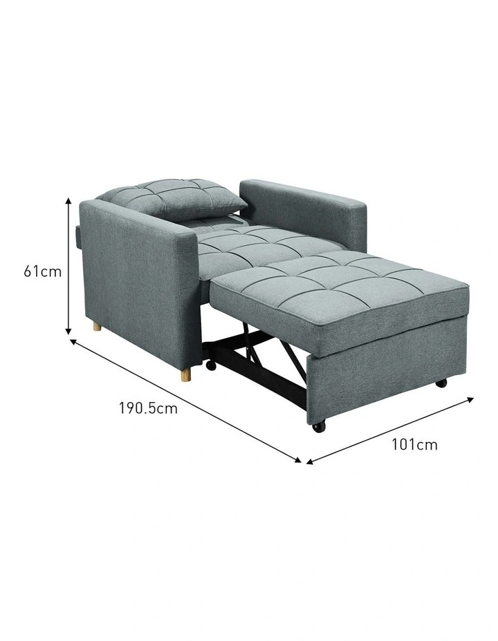 Suri 3-in-1 Convertible Sofa Chair in Blue/Grey image 4