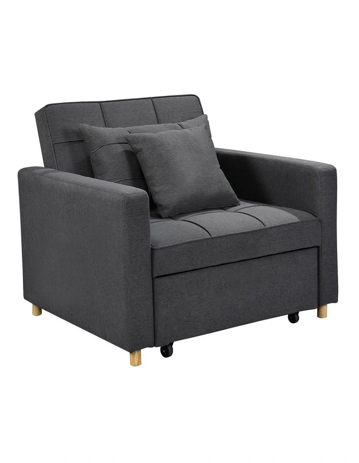 Suri 3-in-1 Convertible Lounge Chair in Dark Grey image 1