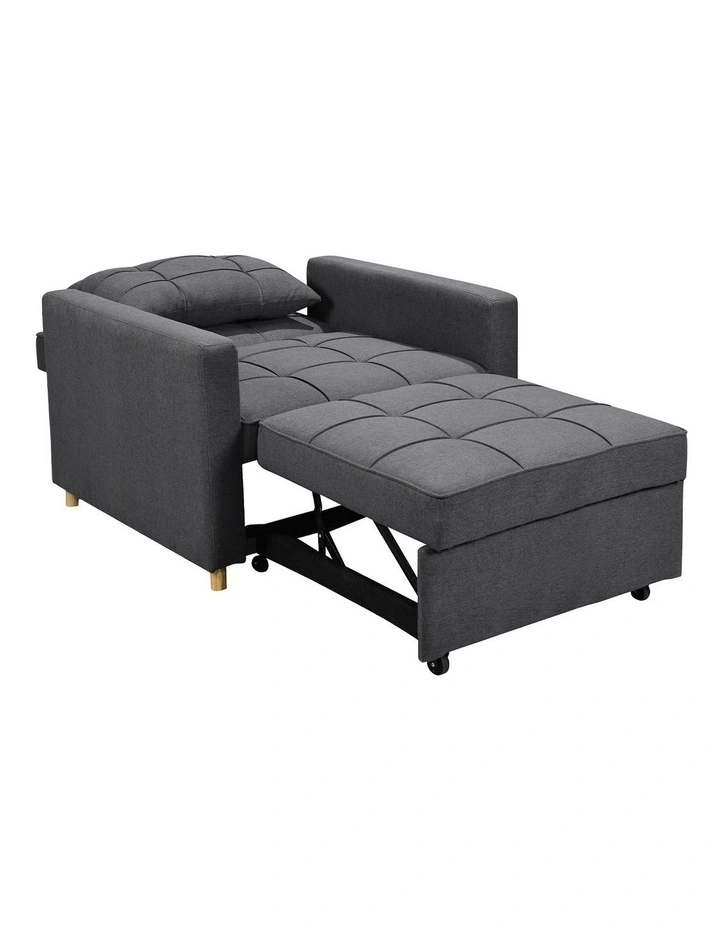 Suri 3-in-1 Convertible Lounge Chair in Dark Grey image 2