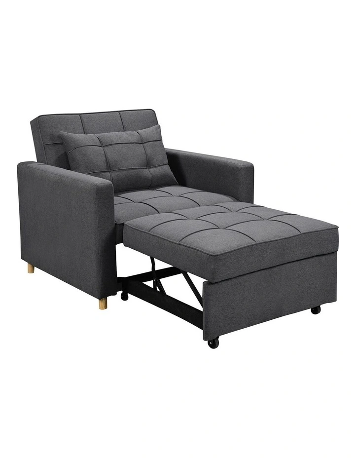 Suri 3-in-1 Convertible Lounge Chair in Dark Grey image 5