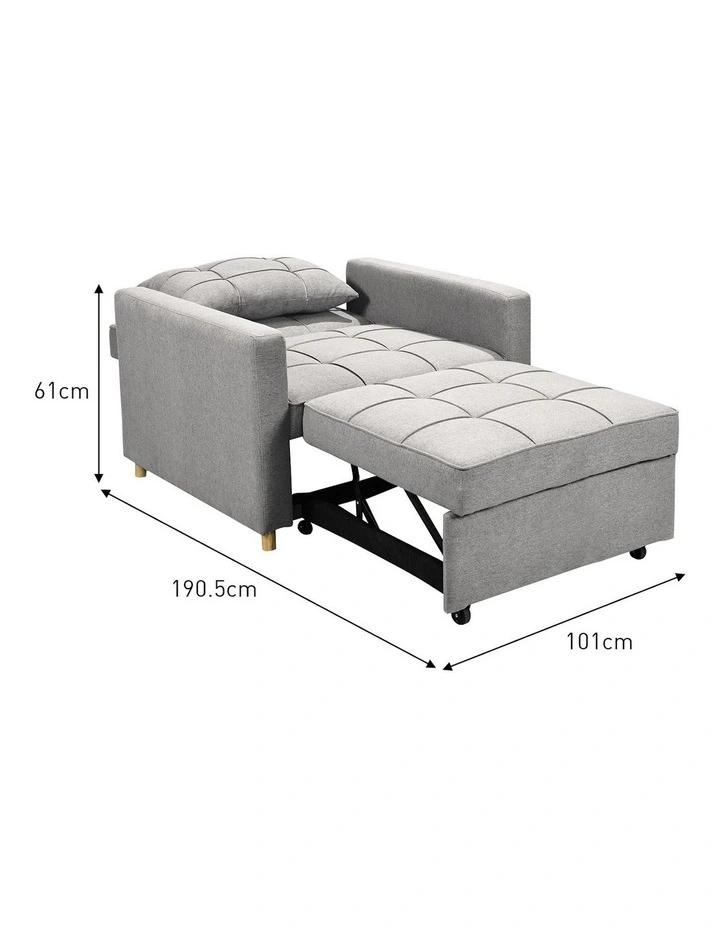 Suri 3-in-1 Convertible Sofa Chair in Light Grey image 4