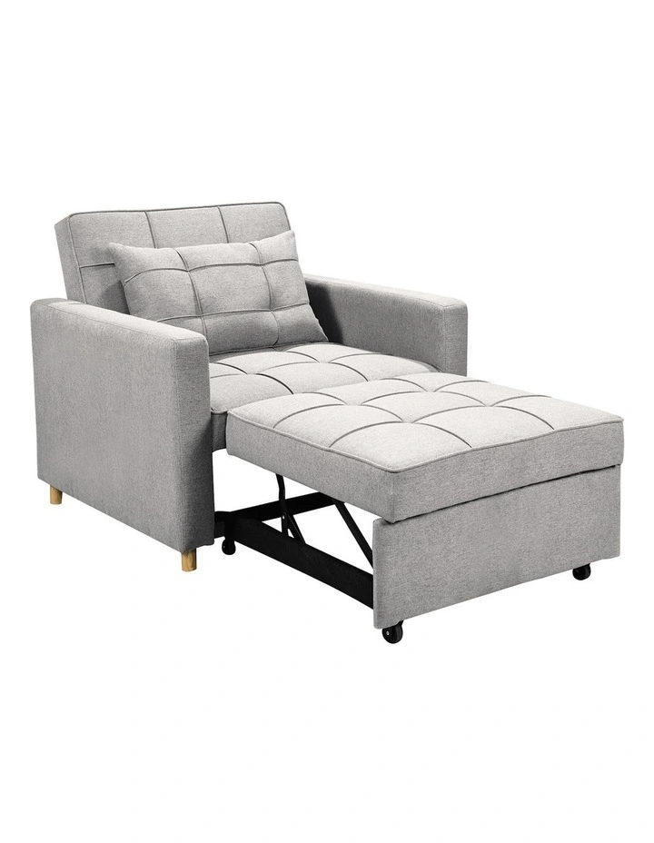 Suri 3-in-1 Convertible Sofa Chair in Light Grey image 5