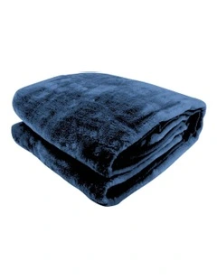 600GSM Large Double-Sided Faux Mink Blanket in Navy