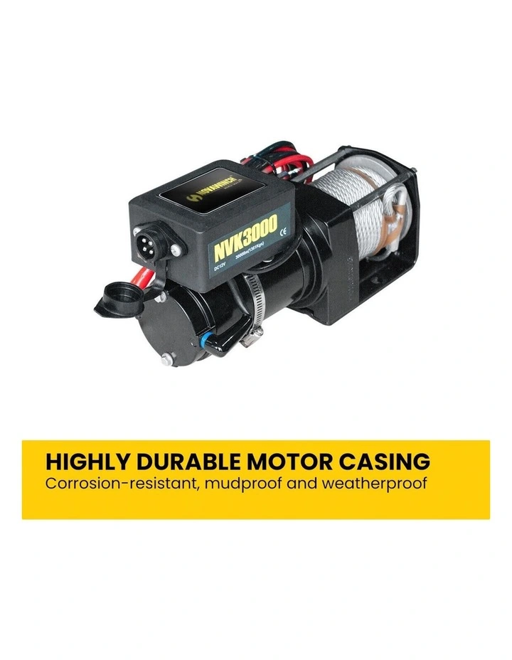 12V Electric Winch 3000LBS in Black image 7