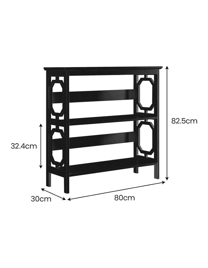 Laurel 3-Tier Bookshelf Display Rack in Black image 3