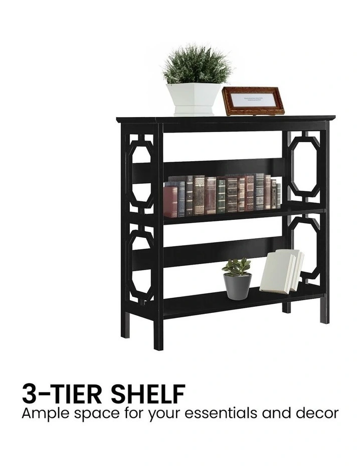Laurel 3-Tier Bookshelf Display Rack in Black image 6