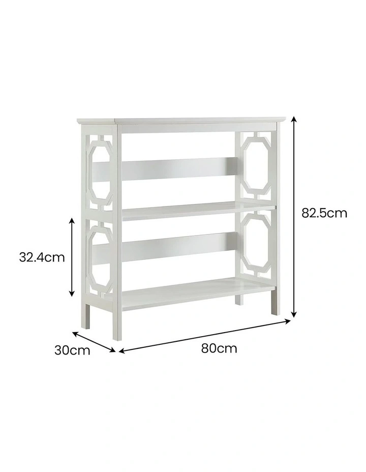 Laurel 3-Tier Bookshelf Display Rack in White image 3