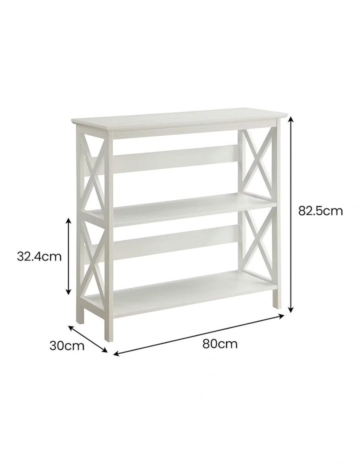 Lucas 3-Tier Bookshelf Display Rack in White image 3