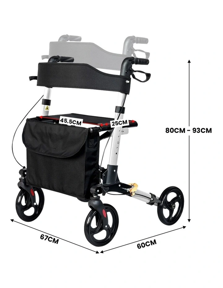 Folding Rollator Walker in Black image 3