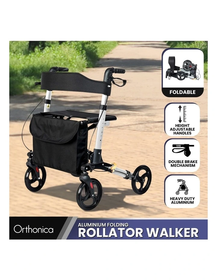 Folding Rollator Walker in Black image 4