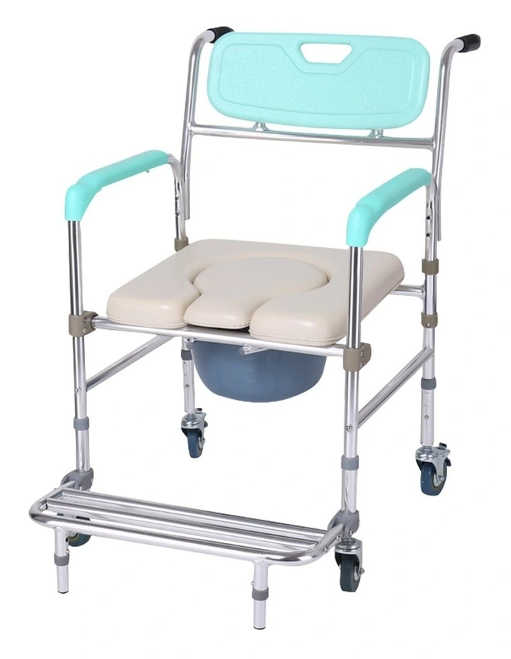 Aluminum Frame Commode Chair With Castors in Multi image 1