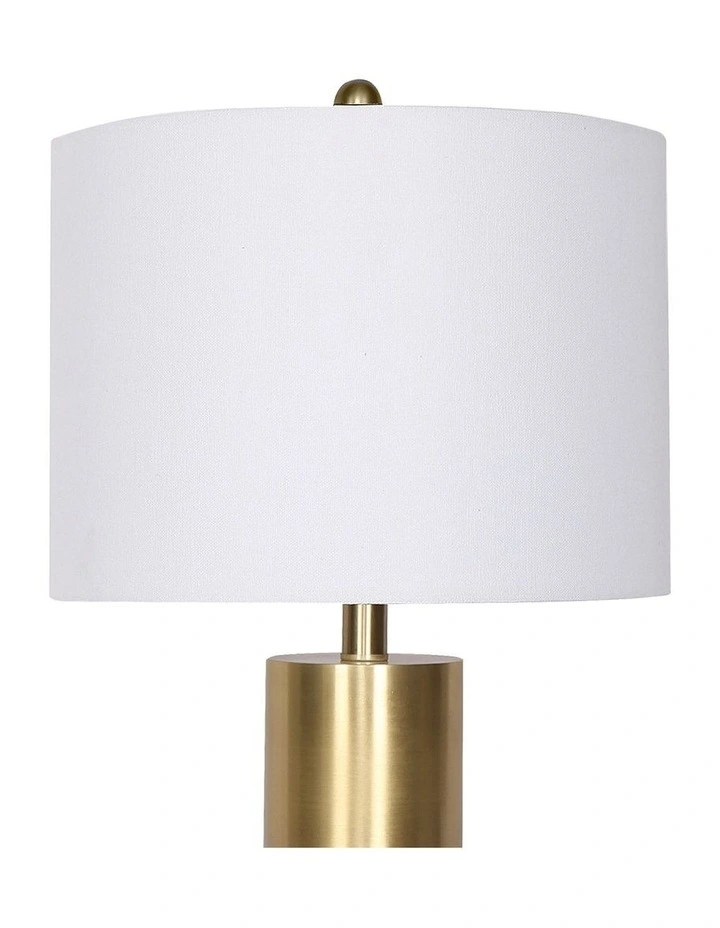 Metal and Marble Table Lamp in White image 2
