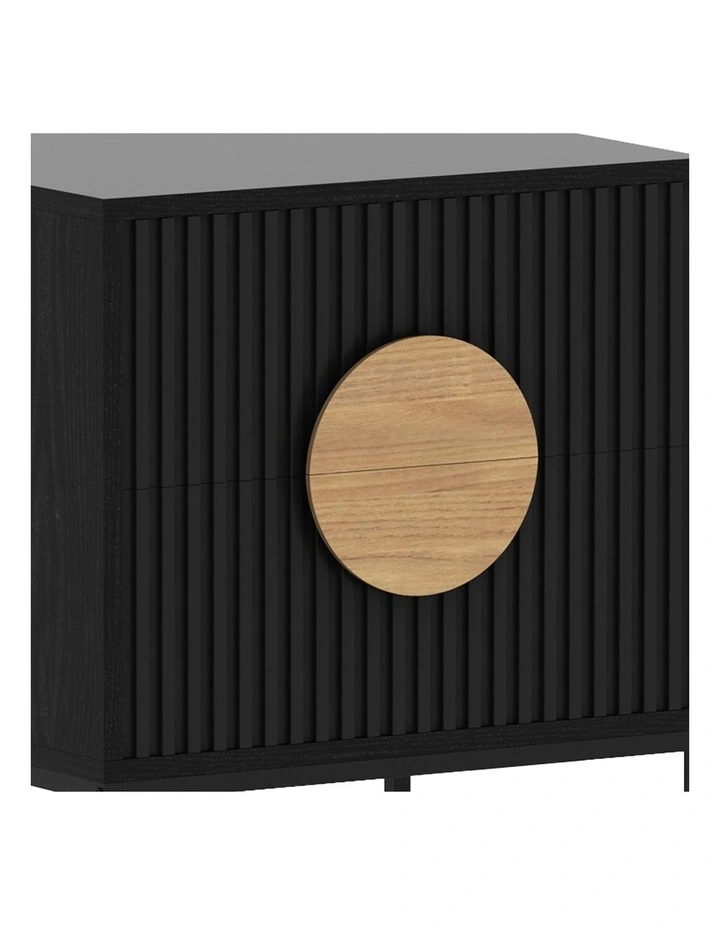 Silvia Bedside Table with 2 Drawers in Black image 4