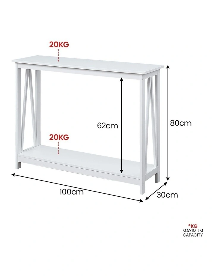 Sarantino Grace A-Frame Console Table in White image 3