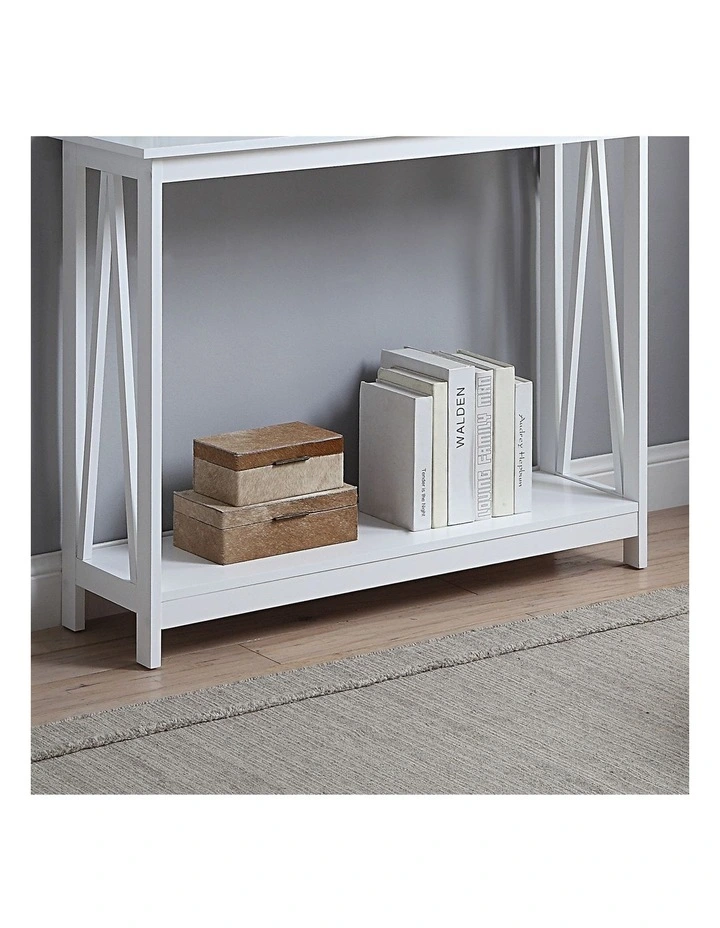 Sarantino Grace A-Frame Console Table in White image 4