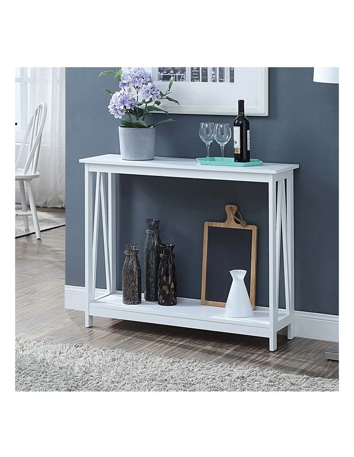Sarantino Grace A-Frame Console Table in White image 7