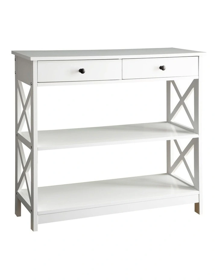 Eloise Cross Console Table in White image 1
