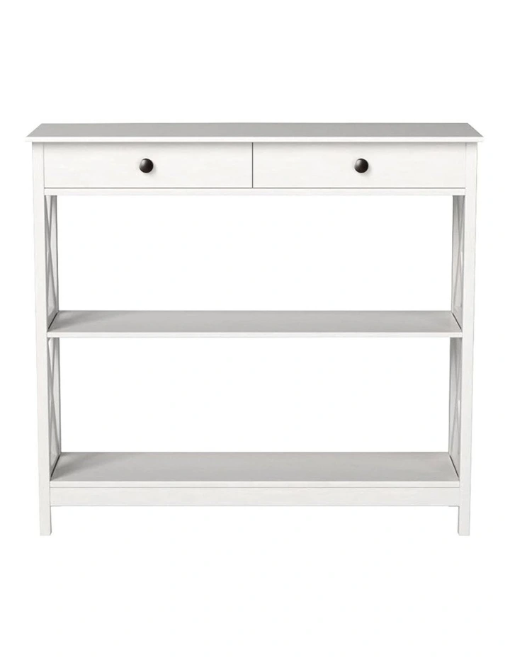 Eloise Cross Console Table in White image 2
