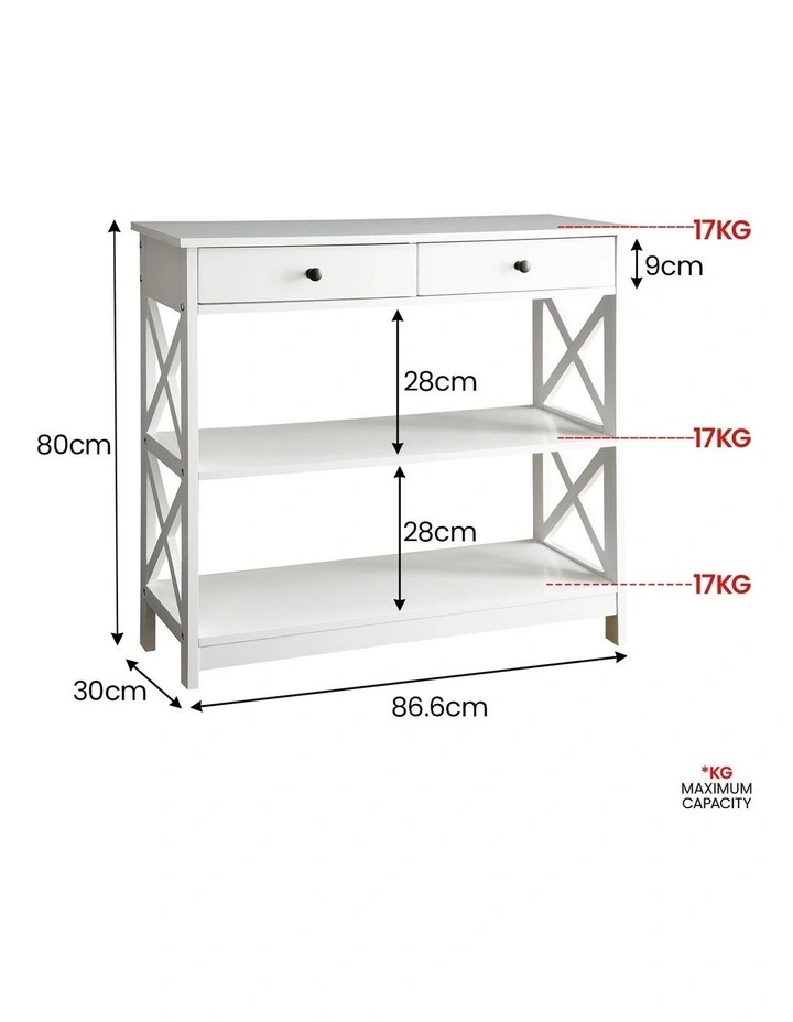 Eloise Cross Console Table in White image 3