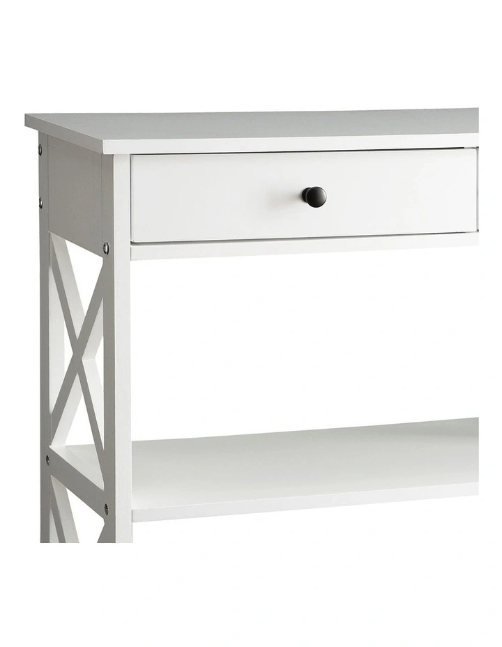 Eloise Cross Console Table in White image 4