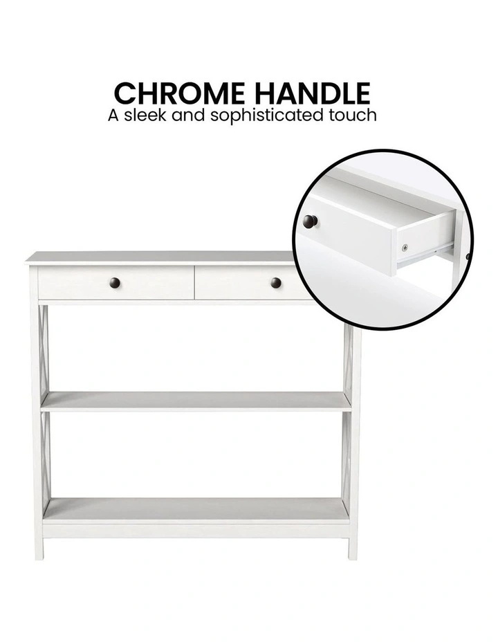 Eloise Cross Console Table in White image 7