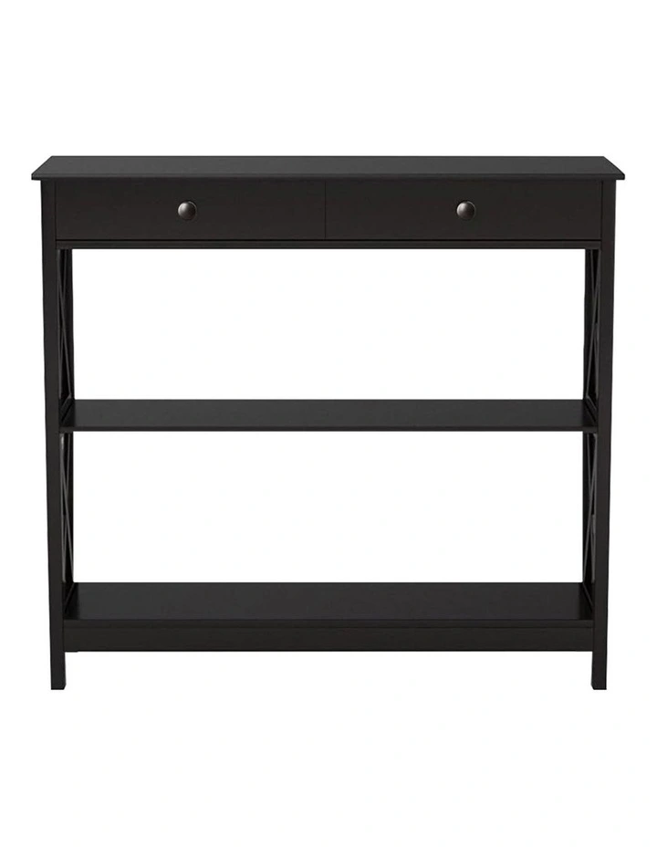 Eloise Cross Console Table 3-Tier in Black image 2