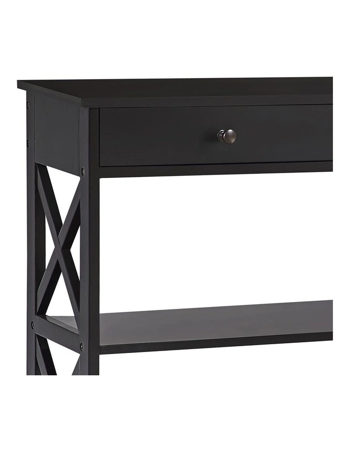 Eloise Cross Console Table 3-Tier in Black image 4