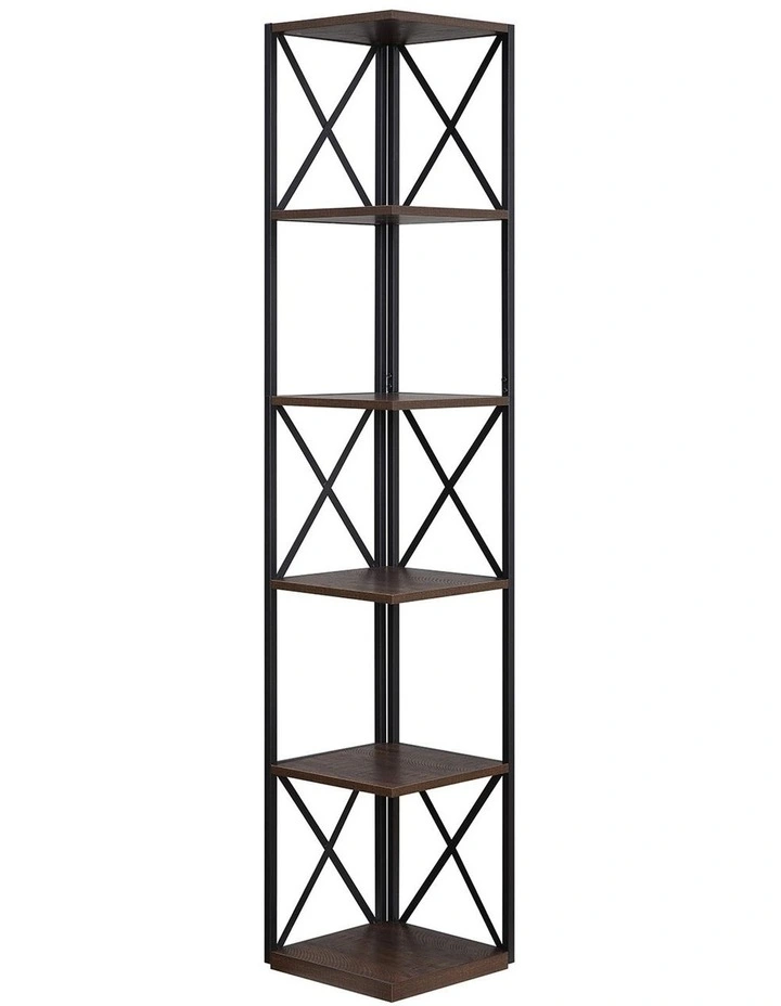 Nora Corner Bookshelf 5-Tier in Multi image 1