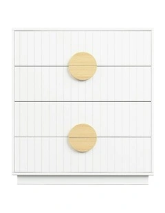 Gail Chest of Drawers Tallboy Dresser in White