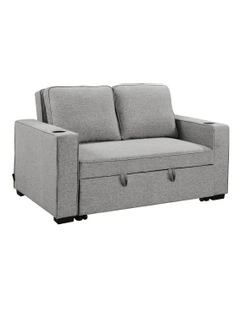 Hoffman Linen Sofa Bed with Cushions in Light Grey