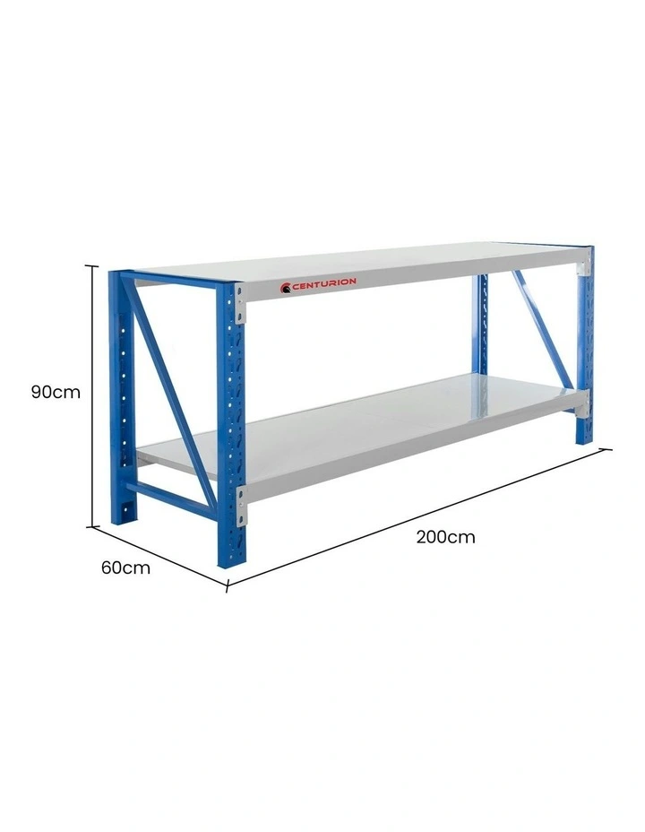 2 Layers Work Bench 2m 400kg in Blue image 3