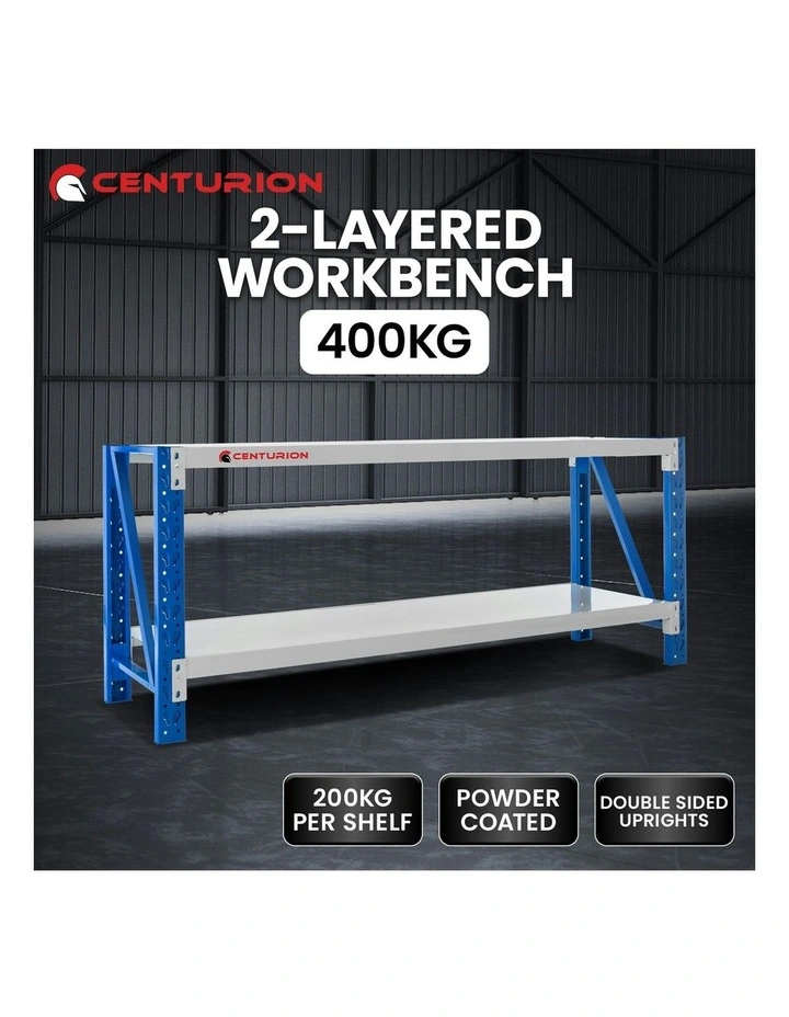 2 Layers Work Bench 2m 400kg in Blue image 7
