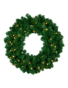 LED Light Chadwick Christmas Wreath in Green