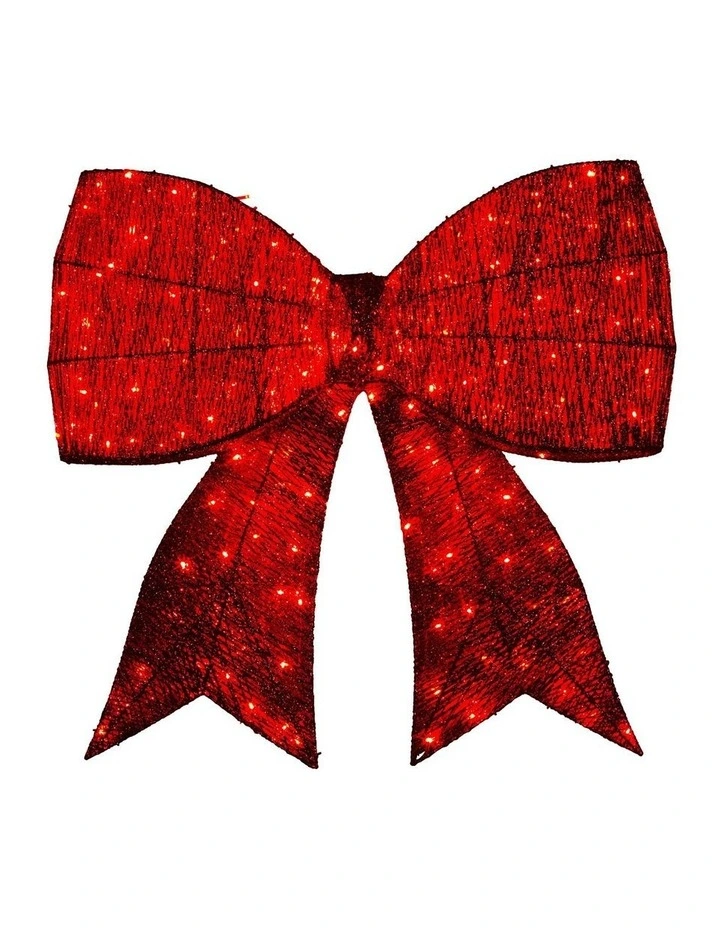 Christmas Display Bow with LED and Twinkle Lights in Red image 1