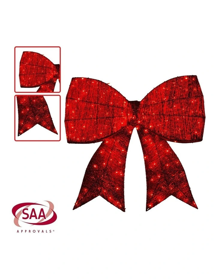Christmas Display Bow with LED and Twinkle Lights in Red image 4