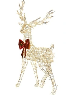 Full Light Reindeer with 800 Twinkle Lights Indoor/Outdoor in Gold