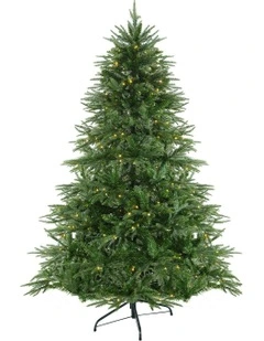 Christabelle Prelit Everglow Fir Christmas Tree with LED Lights in Green