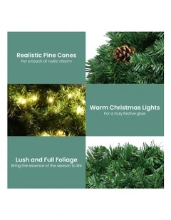 Yuletide Glow Prelit Christmas Garland 274cm in Green
