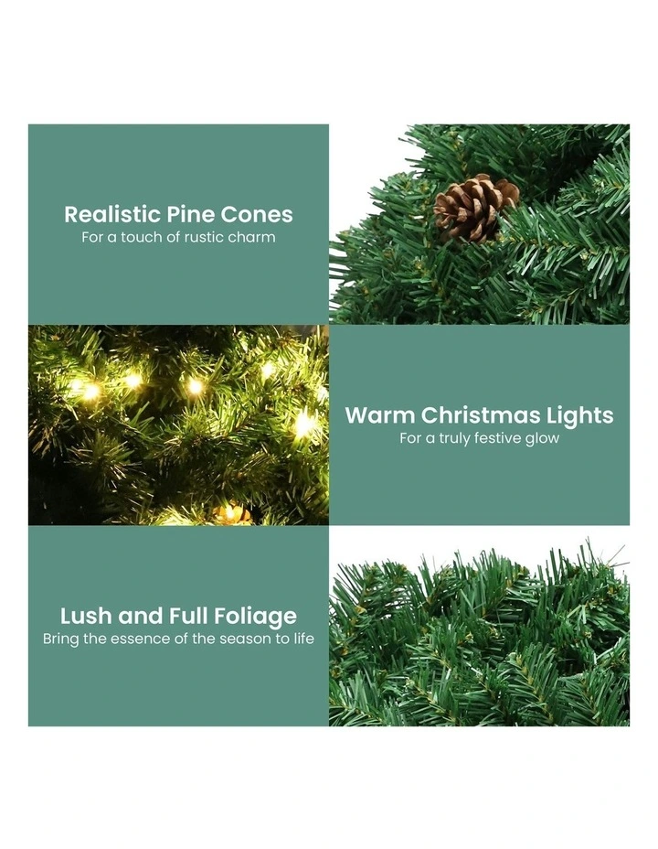 Yuletide Glow Prelit Christmas Garland 274cm in Green image 1