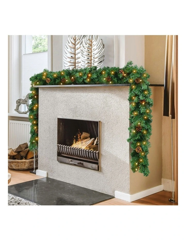 Yuletide Glow Prelit Christmas Garland 274cm in Green image 2