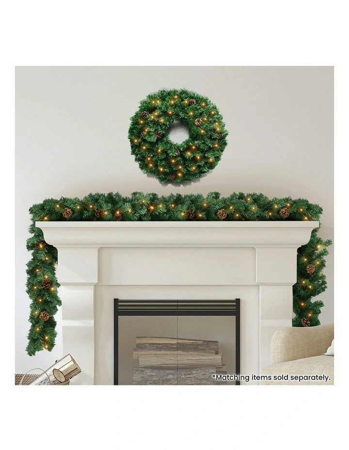 Yuletide Glow Prelit Christmas Garland 274cm in Green image 3