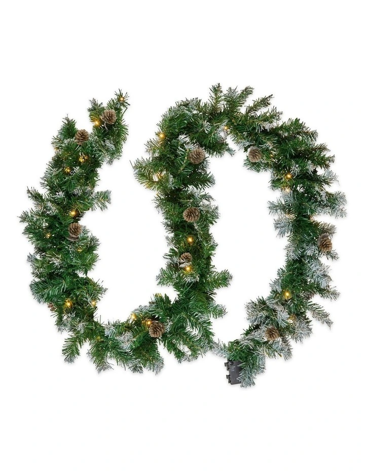 Yuletide Glow Prelit Christmas Garland 274cm in Green image 6