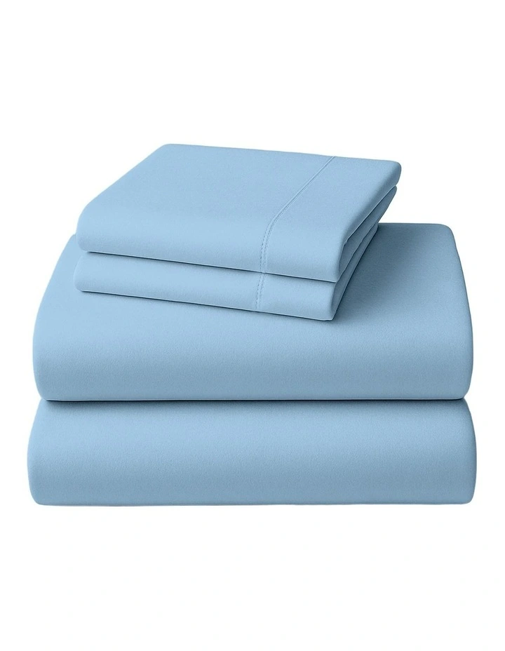 Cotton Rich King Bed Sheet 4 Piece in Blue image 2