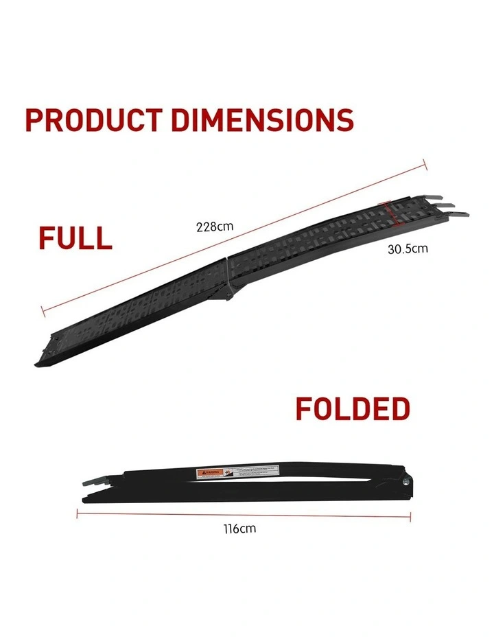 Aluminium Folding Loading Ramp in Black image 2